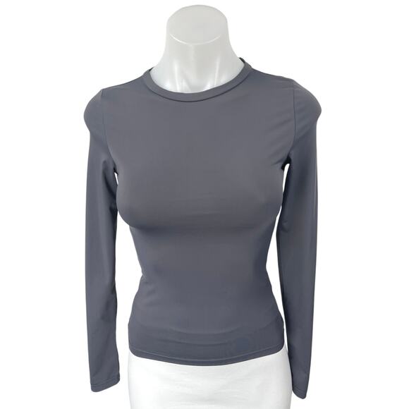 Princess Polly Arnim Gray Crewneck Long Sleeve Slim Pullover Tee T-shirt Top 2 - Picture 8 of 12